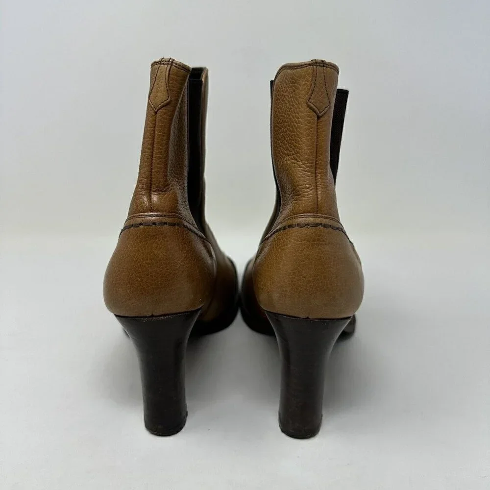 Cole Haan Country Square Toe Brown Ankle Boots Vibram‎ Size 8.5